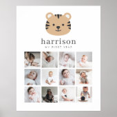 Foto Collage Poster - Tijger Gezicht (Voorkant)