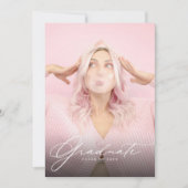 Foto Collage QR-code Blush Roze Afstudeerfeest Kaart (Voorkant)