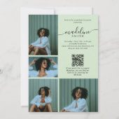 Foto-collage QR-code groene afstudeerfeest Kaart (Achterkant)