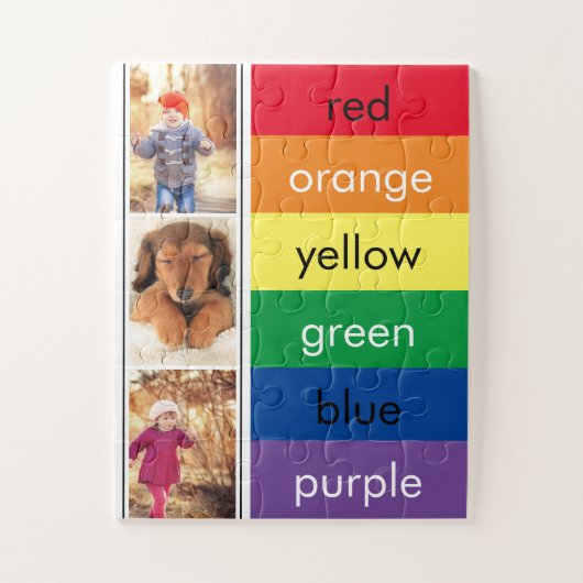 Foto Collage Rainbow Leer kleuren die zijn geperso Legpuzzel (Verticaal)