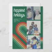 Foto-collage - Retro Stripes Arch - Gelukt Feestdagenkaart (Voorkant)