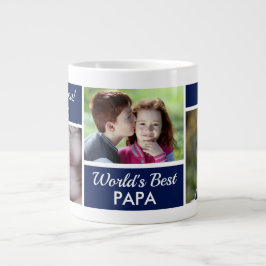 Foto-collage-reuzenkoffiemok 's Werelds Beste Papa Grote Koffiekop