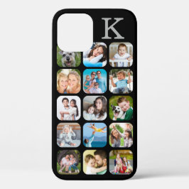 Foto Collage Ronde Corners Monogram Black Hoesje- Case-Mate iPhone Case