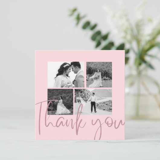 Foto Collage Roos Elegant Weddenschap Hartelijk da Kaart (Staand voorkant)