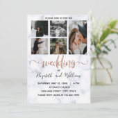 Foto Collage Roos Gold Glitter Calligrafie  Kaart (Staand voorkant)