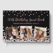 Foto Collage Roos Goud Zilver 50e Verjaardag Gastenboek (Voorkant)