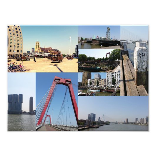 Foto collage Rotterdam 2 Afdruk (Voorkant)