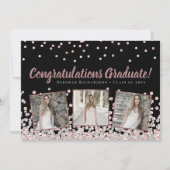 Foto collage roze goud zilver afstuderen kaart (Voorkant)