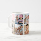 Foto Collage Roze Monogram Afbeelding Koffiemok (Voorkant links)
