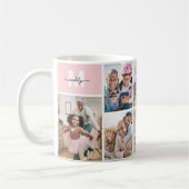 Foto Collage Roze Monogram Afbeelding Koffiemok (Links)