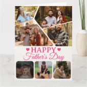 Foto Collage Roze Script Typografie Groot Persoonl Kaart (Voorkant)