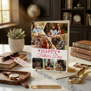 Foto Collage Roze Script Typografie Groot Persoonl Kaart