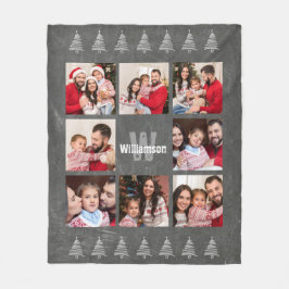 Foto: Collage Rustic Monogram Chalkboard Kerstmis Fleece Deken