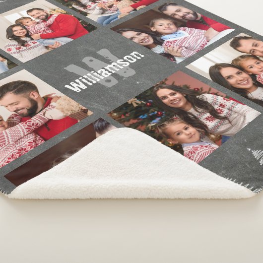 Foto: Collage Rustic Monogram Chalkboard Kerstmis Sherpa Deken (3/4)