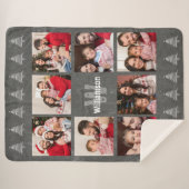 Foto: Collage Rustic Monogram Chalkboard Kerstmis Sherpa Deken (Voorkant (horizontaal))