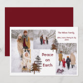 Foto: Collage Rustic Snow Outdoor Peace on Earth Feestdagenkaart (Voorkant / Achterkant)
