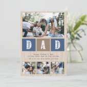 Foto Collage Rustic Wood Pattern Vaderdag Kaart (Staand voorkant)