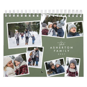 Foto-collage saliegroen gezonscrapboek kalender
