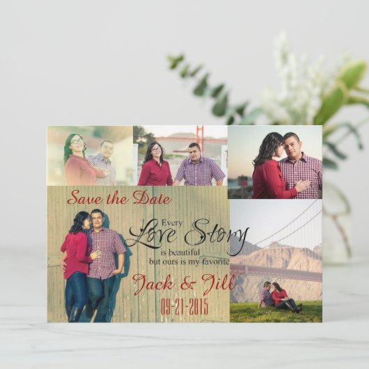 Foto Collage Save the Date (Staand voorkant)