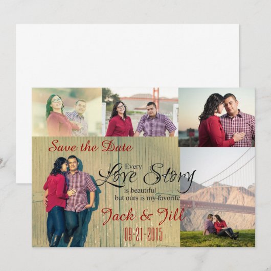 Foto Collage Save the Date (Voorkant / Achterkant)