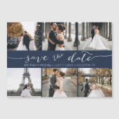 Foto Collage Save the Date Navyblauw (Voorkant)
