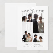 Foto Collage Script Typografie Huwelijk Save The Date (Voorkant / Achterkant)