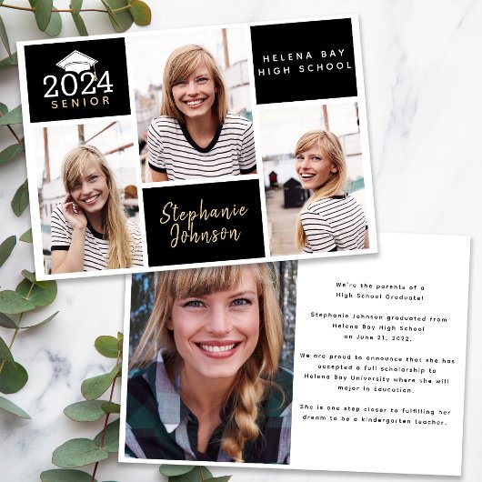 Foto Collage Senior Afstuderen Aankondiging