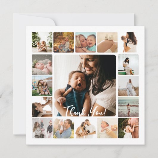 Foto Collage Simple Lijst Family Hartelijk dank Bedankkaart (Voorkant)