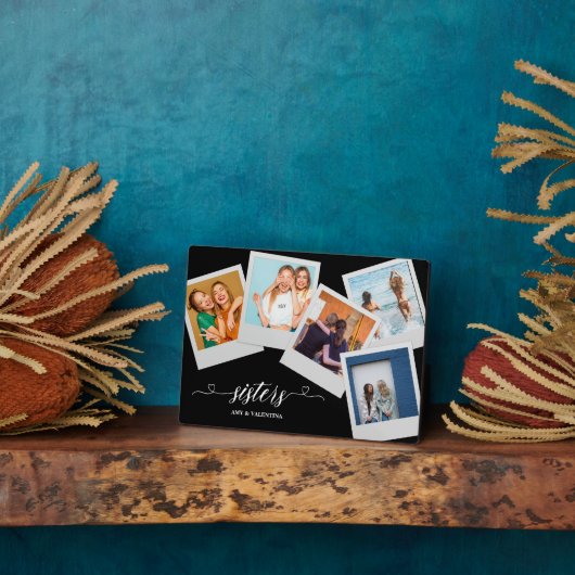 Foto Collage Sisters Cute Personalised Gift Fotoplaat (Zijkant)