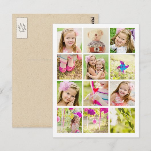 Foto Collage Sjabloon Aangepast Briefkaart (Voorkant / Achterkant)