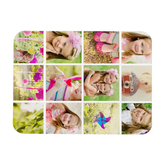 Foto Collage Sjabloon Aangepast Magneet (Horizontaal)