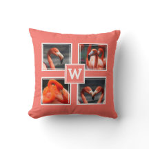 Foto Collage Sjabloon Monogram CORAL