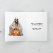 Foto Collage Skeleton Ghost Pet Halloween Kaart (Binnen)