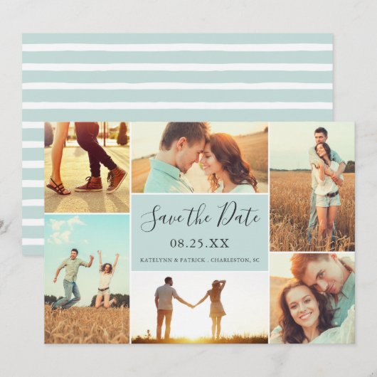 Foto Collage Sla de datum-platte kaart op | Light (Voorkant / Achterkant)