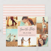 Foto Collage Sla de datum-platte kaart op | Peach (Voorkant / Achterkant)