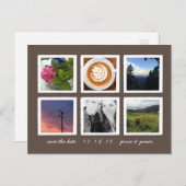 Foto Collage slaat de datum op Aankondigingskaart (Voorkant / Achterkant)