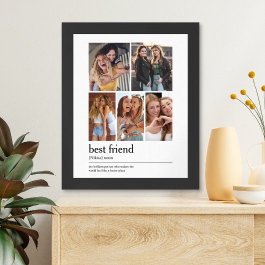 Foto-collage-souvenir voor beste vriendin poster