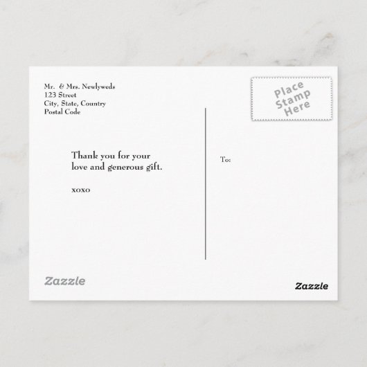 Foto Collage Spain Rustic Wedding "Gracias" Briefkaart (Achterkant)