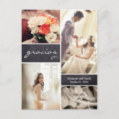 Foto Collage Spain Rustic Wedding "Gracias" Briefkaart (Voorkant)