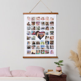 Foto collage, speciaal aangepast voor hart hangend wandkleed