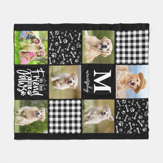 Foto Collage Speciaal Uniek Quilt Hondenliefhebber Fleece Deken (Voorkant (Horizontaal))