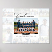 Foto Collage Team Handtekening Coach Waardering Poster (Voorkant)