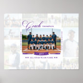 Foto Collage Team Handtekening Coach Waardering Poster (Voorkant)