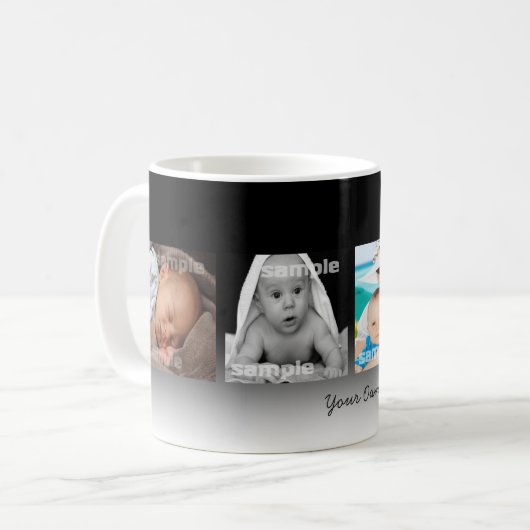 Foto Collage Tekst Foto Aangepast, aangepast Koffiemok (Voorkant links)
