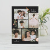 Foto Collage Terracotta Boho Floral Feestdagenkaart (Staand voorkant)