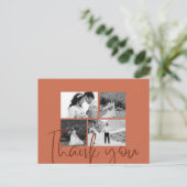 Foto: Collage Terracotta Elegant Wedding Hartelijk Briefkaart (Staand voorkant)