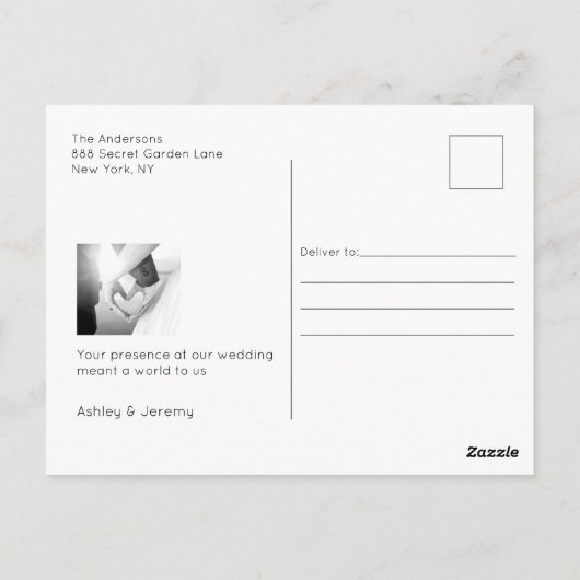 Foto: Collage Terracotta Elegant Wedding Hartelijk Briefkaart (Achterkant)