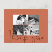 Foto: Collage Terracotta Elegant Wedding Hartelijk Briefkaart (Voorkant)