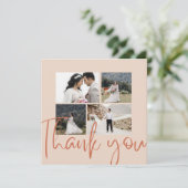 Foto Collage Terracotta Wedding Hartelijk dank Kaart (Staand voorkant)