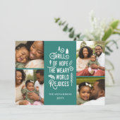 Foto Collage Thrill of Hope Foto Kerst Blauwgroen Feestdagenkaart (Staand voorkant)